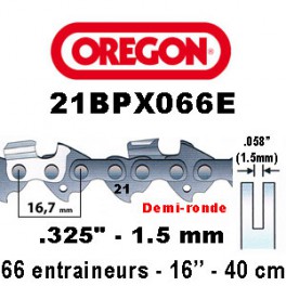 Chaine de tronçonneuse .325 1.5 66E Oregon référence 21BPX066E
