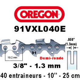 Chaine de tronçonneuse 3/8 picco 1.3 40E Oregon 91VXL040E