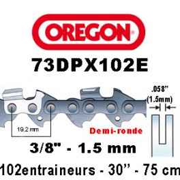 Chaine de tronçonneuse 3/8 1,5 102E Oregon référence 73DPX0102E