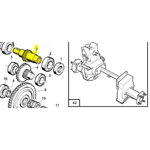 Axe de transmission boitier différentiel origine référence 00777304602 Gianni Ferrari