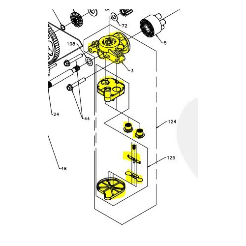 Kit partie centrale hydrostatique avec filtre à huile d'origine référence 71119 Hydro Gear