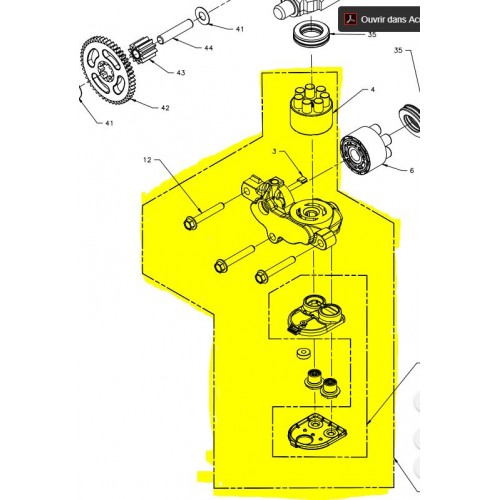 Kit partie centrale hydrostatique avec filtre à huile d'origine référence 71142 Hydro Gear