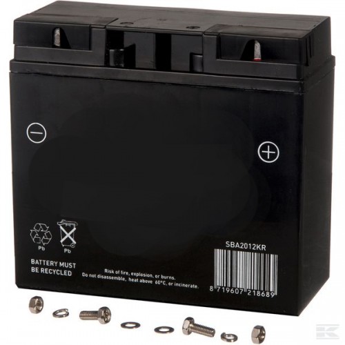 Batterie 12V 20Ah + à droite pour tracteur tondeuse