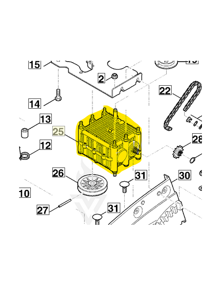 Transmission mb 858 référence 6395 640 0102 d'origine Stihl / Viking