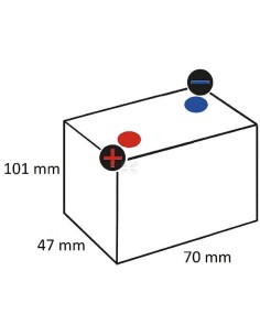 Batterie gel 6V 4Ah + à gauche 2