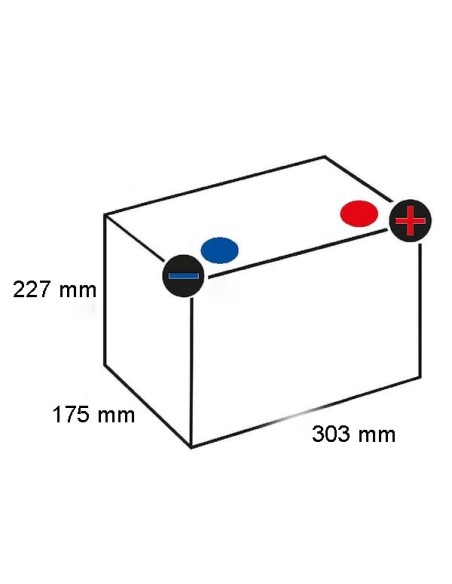 Batterie 12V - 100Ah borne + à droite pour voiture