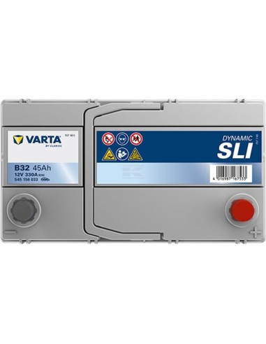 Batterie 12V - 45Ah borne + à droite pour voiture VARTA B32