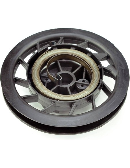 Poulie de lanceur 116mm avec ressort pour cliquet plastique d'origine référence 499901 pour moteur Briggs et Stratton