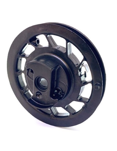 Poulie de lanceur 116mm avec ressort pour cliquet plastique d'origine référence 499901 pour moteur Briggs et Stratton