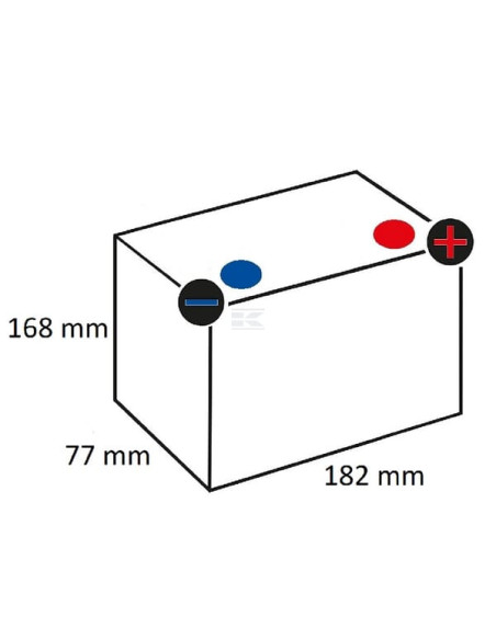 Batterie 12V 20Ah + à droite pour tracteur tondeuse