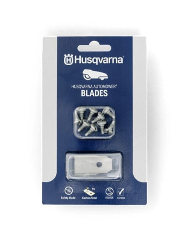 Lames robots blister de 9 lames + vis robot référence 577864603 pièce d'origine Husqvarna